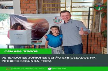 Vereadores Juniores serão empossados na próxima segunda-feira