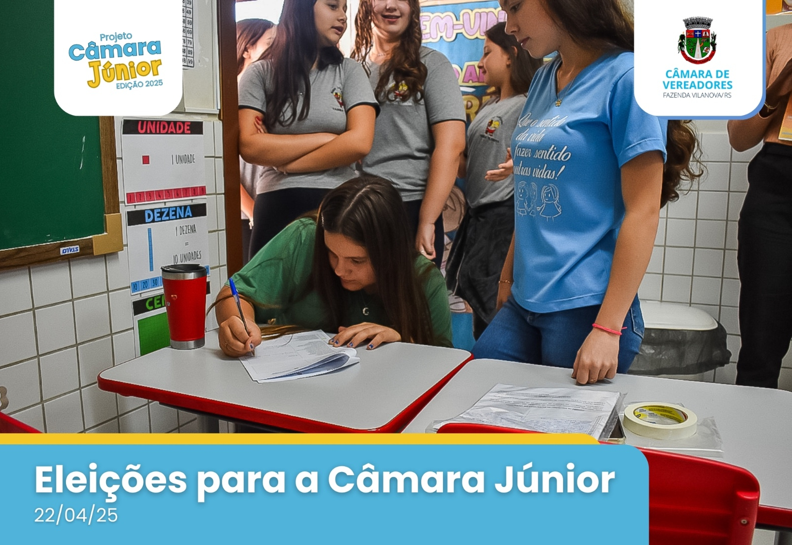 Dia de votação para eleger os vereadores juniores de 2025