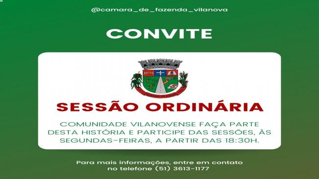 CONVITE PARA SESSÃO ORDINÁRIA