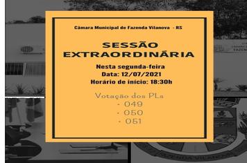 SESSÃO EXTRAORDINÁRIA SERÁ REALIZADA HOJE (12/07)