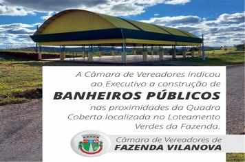 VEREADOR INDICA CONSTRUÇÃO DE BANHEIROS PÚBLICOS