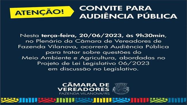 CONVITE PARA AUDIÊNCIA PÚBLICA